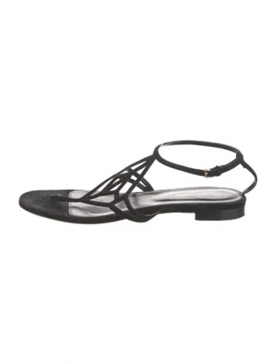 Pre-owned Sergio Rossi Suede Sandals In Black