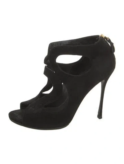 Pre-owned Sergio Rossi Suede Sandals In Black