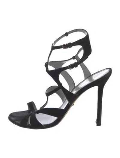 Pre-owned Sergio Rossi Suede Sandals In Black