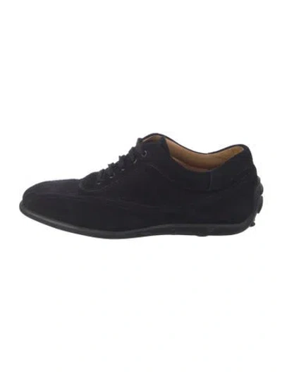 Pre-owned Sergio Rossi Suede Sneakers In Black