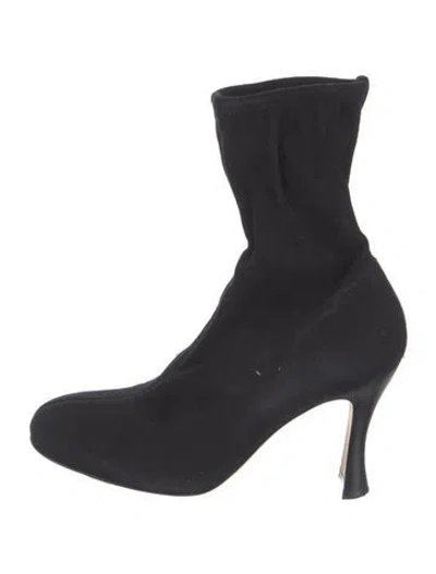 Pre-owned Sergio Rossi Suede Sock Boots In Black