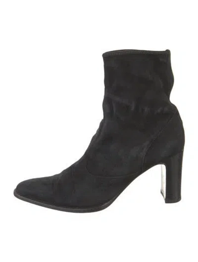 Pre-owned Sergio Rossi Suede Sock Boots In Black