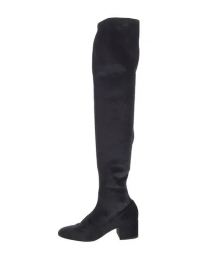 Pre-owned Sergio Rossi Suede Sock Boots In Black