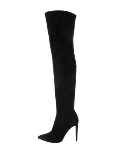 Pre-owned Sergio Rossi Suede Sock Boots In Black