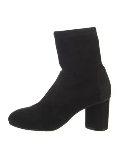Pre-owned Sergio Rossi Suede Sock Boots In Black
