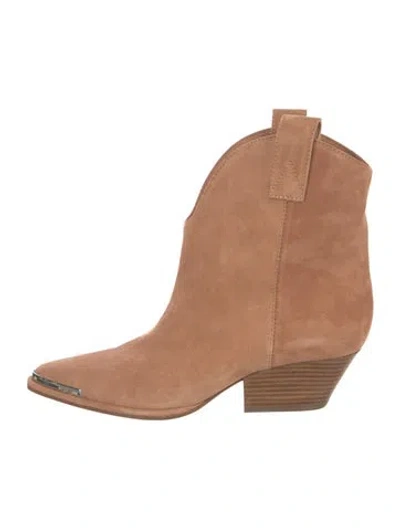 Pre-owned Sergio Rossi Suede Western Boots In Neutral