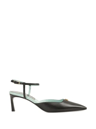 Sergio Rossi Surge Ankle-strap Logo-detail Pumps In Black