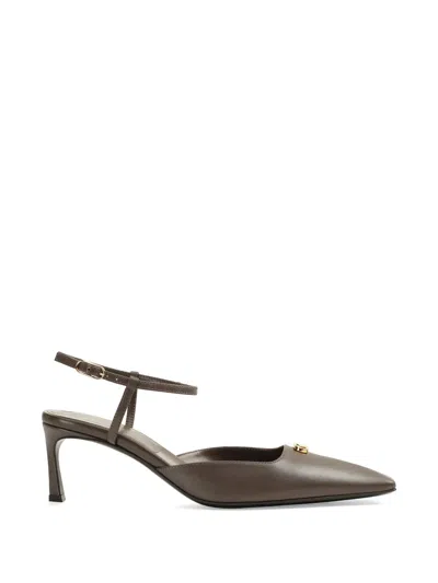 Sergio Rossi Surge Logo-plaque Pointed-toe Pumps In Green