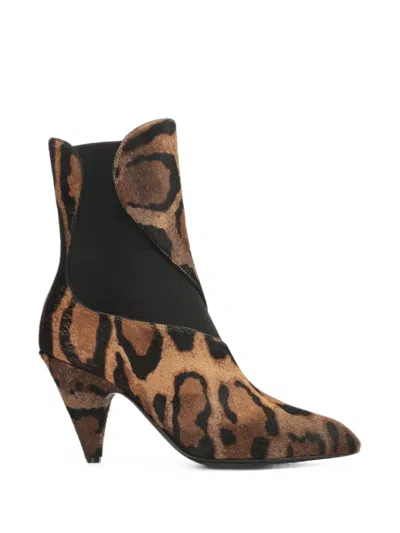 Sergio Rossi Tensile Leopard-print Ankle Boots In Multi