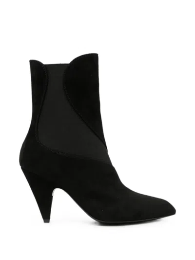 Sergio Rossi Tensile Pointed-toe Cone-heel Ankle Boots In Black