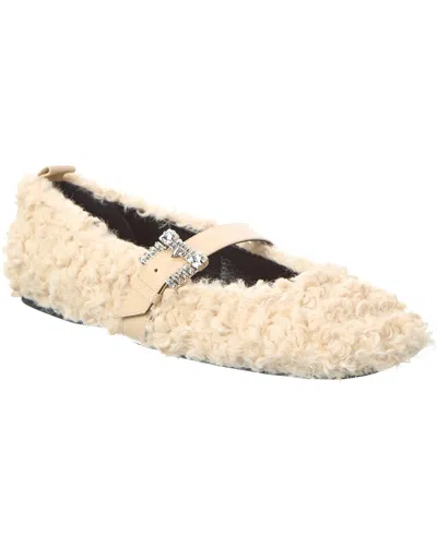 Sergio Rossi Twenty Buckle Flat In Neutral