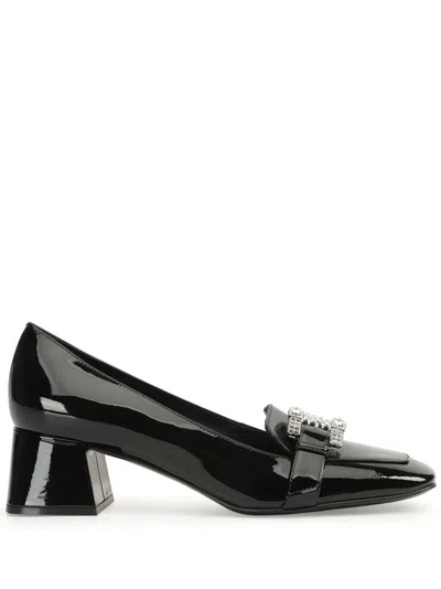Sergio Rossi Twenty Crystal Buckle Pumps In Black