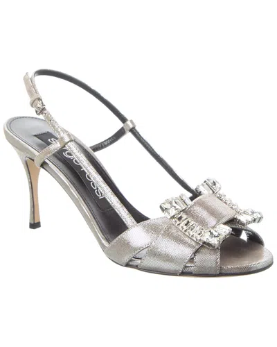 Sergio Rossi Twenty Suede Sandal In Silver