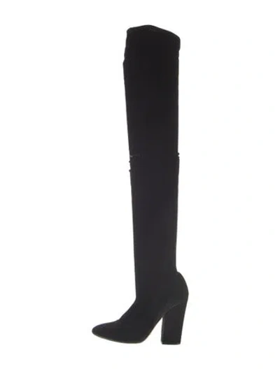 Pre-owned Sergio Rossi Velvet Boots In Black