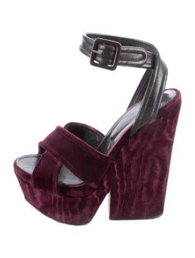 Pre-owned Sergio Rossi Velvet Sandals In Multi