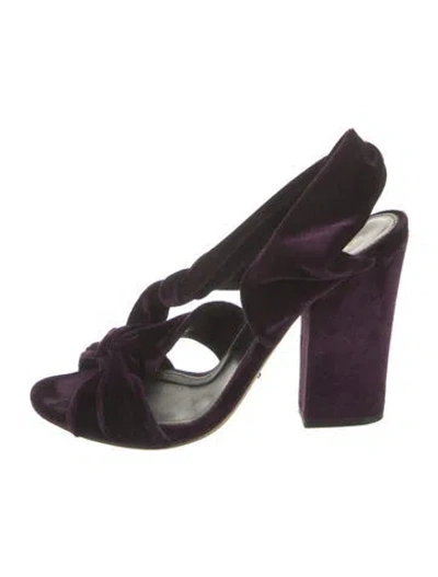 Pre-owned Sergio Rossi Velvet Sandals In Purple