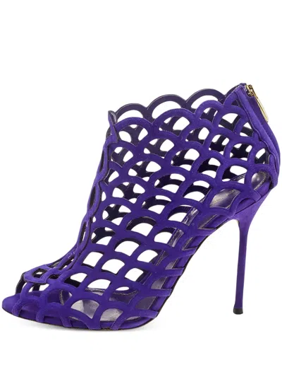 Pre-owned Sergio Rossi Vintage 110mm Cut-out Peep-toe Pumps