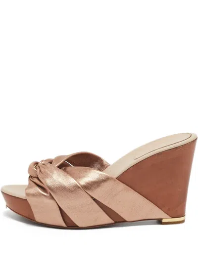 Pre-owned Sergio Rossi Vintage 110mm Leather Sandals In Pink