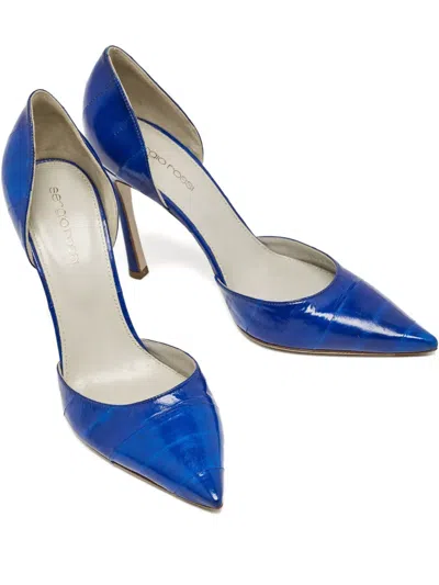 Pre-owned Sergio Rossi Vintage 115mm Leather Pumps In Blue