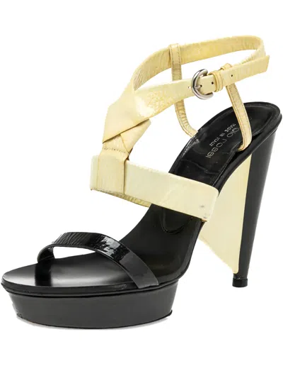 Pre-owned Sergio Rossi Vintage 120mm Knotted-detail Platform Sandals In Black