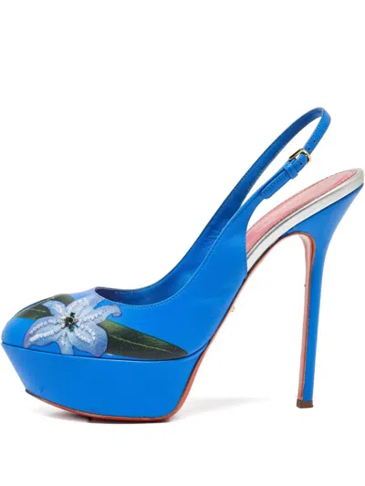 Pre-owned Sergio Rossi Vintage 140mm Floral-print Heeled Pumps