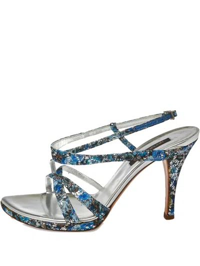 Pre-owned Sergio Rossi Vintage 2023 105mm Glitter Sandals