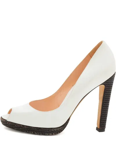 Pre-owned Sergio Rossi Vintage 2024 125mm Platform Pumps In White