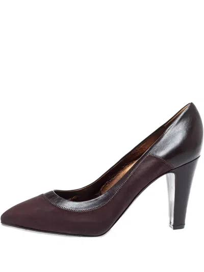 Pre-owned Sergio Rossi Vintage 2024 Leather Suede Pumps In Brown