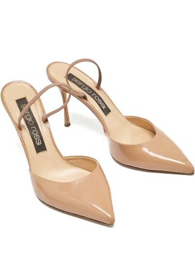Pre-owned Sergio Rossi Vintage 75mm Godiva Pumps In Neutral