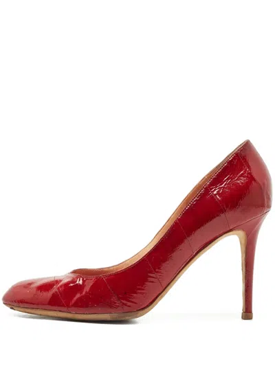 Pre-owned Sergio Rossi Vintage 95mm Leather Pumps In Red