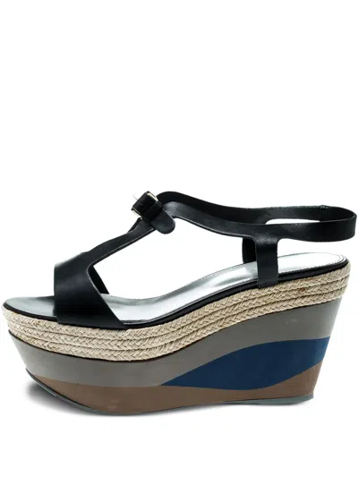 Pre-owned Sergio Rossi Vintage 95mm Wedged Platform Sandals