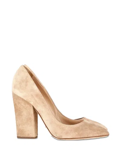 Pre-owned Sergio Rossi Vintage Block-heel Pumps In Neutral