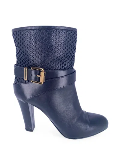 Pre-owned Sergio Rossi Vintage Buckled Ankle Boots In Black