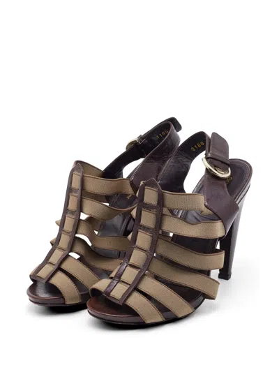 Pre-owned Sergio Rossi Vintage Elastic-strappy Sandals In Neutral