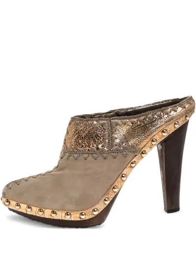 Pre-owned Sergio Rossi Vintage Embellished Heeled Mules