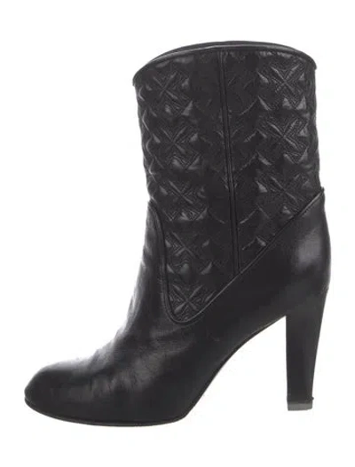 Pre-owned Sergio Rossi Vintage Leather Boots In Black
