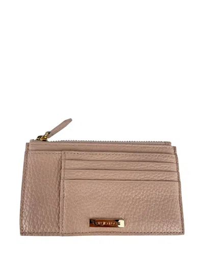 Pre-owned Sergio Rossi Vintage Leather Card Holder In Pink