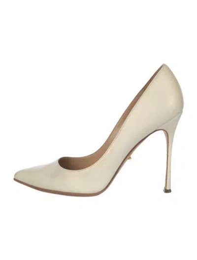 Pre-owned Sergio Rossi Vintage Leather Pumps In White