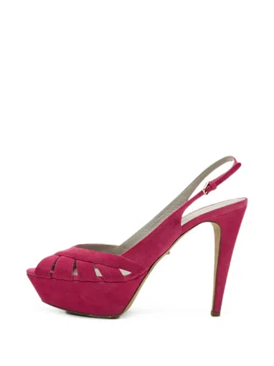 Pre-owned Sergio Rossi Vintage Peep-toe Platform Sandals In Pink