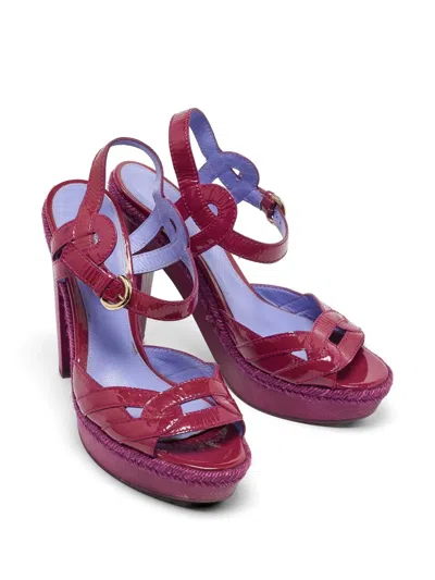 Pre-owned Sergio Rossi Vintage Platform Sandals In Pink