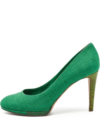 Pre-owned Sergio Rossi Vintage  100mm Canvas Pumps