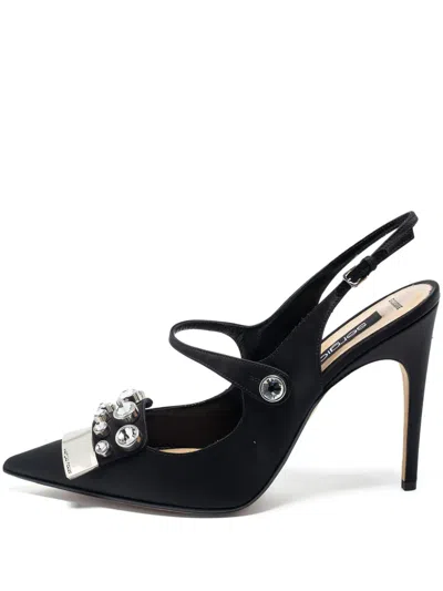 Pre-owned Sergio Rossi Vintage  110mm Slingback Pointed-toe Pumps In Black