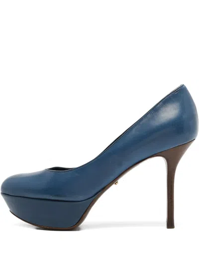 Pre-owned Sergio Rossi Vintage  120mm Platform Pumps In Blue