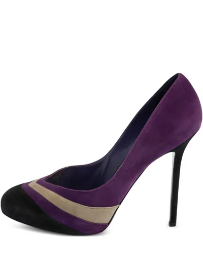 Pre-owned Sergio Rossi Vintage  125mm Colour-block Suede Pumps