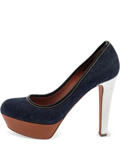 Pre-owned Sergio Rossi Vintage  125mm Denim Pumps
