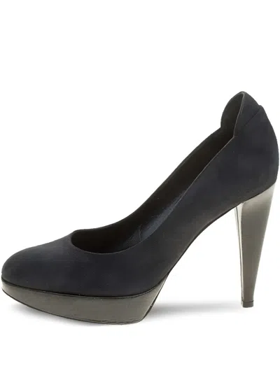 Pre-owned Sergio Rossi Vintage  125mm Suede Pumps In Black