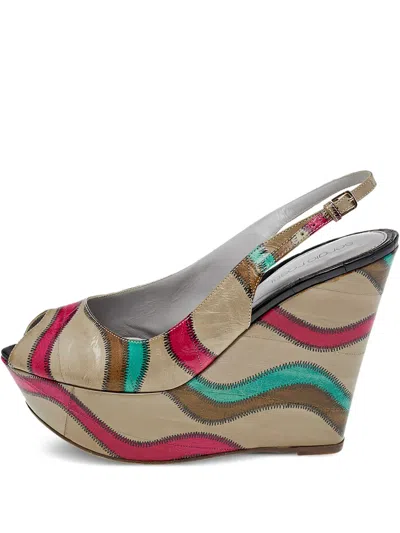 Pre-owned Sergio Rossi Vintage  130mm Slingback Wedges