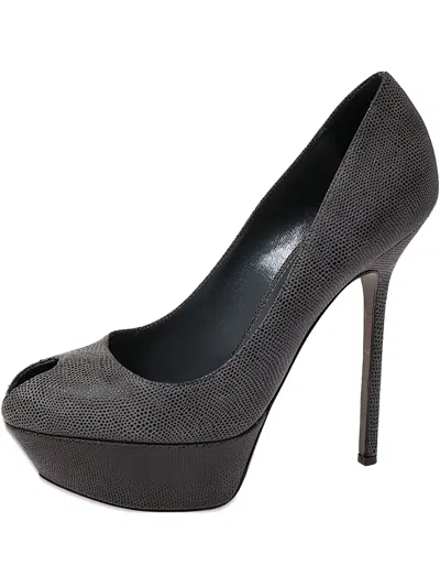 Pre-owned Sergio Rossi Vintage  140mm Platform Pumps In Gray