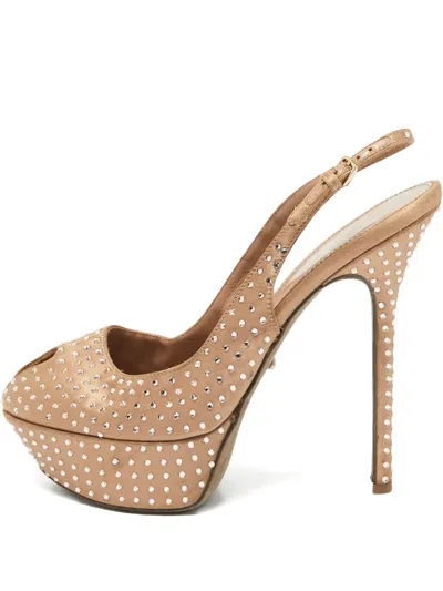 Pre-owned Sergio Rossi Vintage  145mm Crystal-embellished Slingback Pumps