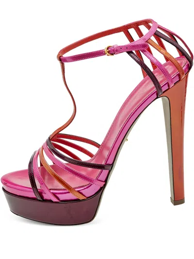 Pre-owned Sergio Rossi Vintage  2023 120mm Platform T-strap Sandals